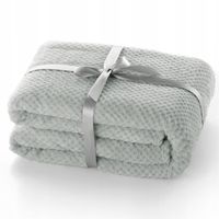 Koc Szary pikowany miękki pled 220x240cm narzuta na łóżko