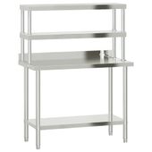 Kuchenny stół roboczy z półką, 110x55x150 cm, stal nierdzewna