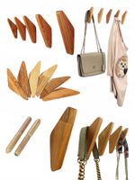 Wieszak na Ubrania do Przedpokoju Drewniany Ścienny Wiszący Brązowy Dębowy