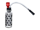 Mini Fajka Wodna Bongo Butelka 11 cm z Wężykiem Szklana Yin-Yang Czarna