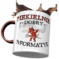 Kubek Bordowy Dla Informatyka Piekielnie Dobry Z Nadrukiem Ze Zdjęciem