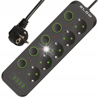 PRZEDŁUŻACZ LISTWA ZASILAJĄCA 4x USB 5 GNIAZD 3m ŁADOWARKA USB TYP-C CZARNY