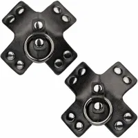 calexotics euphoria o-ring nakładki na piersi czarne, metalowe detale