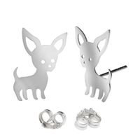 Srebrne Kolczyki Celebrytki Chihuahua Pieski Pies Srebro 925