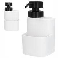Dozownik do płynu do naczyń mydła z organizerem 500 ml ceramiczny biały mat