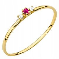 ZŁOTY PIERŚCIONEK Obrączka 333 z CYRKONIAMI r.19