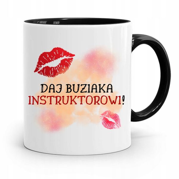 Dla Instruktora Prawa Jazdy Kubek Czarny Prezent Z Nadrukiem Ze Zdjęciem zdjęcie 1