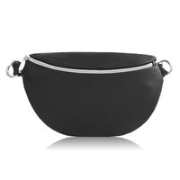 saszetka nerka damska skórzana czarna na skos na ramię lub na pas abruzzo