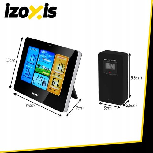 Stacja Pogodowa Bezprzewodowa IZOXIS Termometr Higrometr Zegar Czujnik na Arena.pl