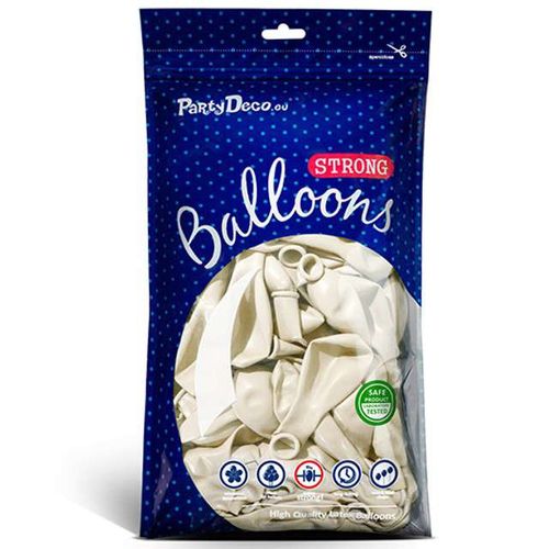 Balony "Metallic", białe, 9" STRONG,  20 szt na Arena.pl