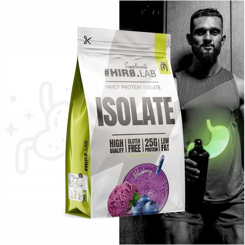 Izolat Białka BIAŁKO 700 g WPI ISO Whey Protein Isolate Jagoda HIRO na Arena.pl