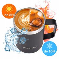 KUBEK TERMICZNY stalowy TERMOS do kawy herbaty z uchwytem KAMILLE 360ml