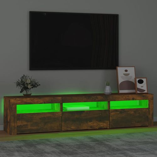 Szafka pod TV z oświetleniem LED, przydymiony dąb, 180x35x40 cm na Arena.pl