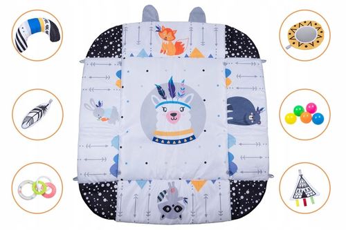 Duża interaktywna edukacyjna dwustronna mata dla niemowląt 3w1 lama na Arena.pl