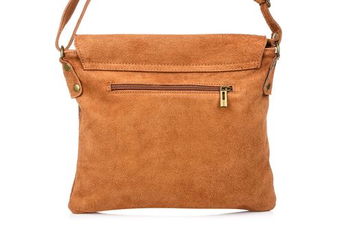 Camel Włoska Torebka damska zamszowa listonoszka z klapą B67 na Arena.pl