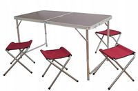 Stół STOLIK TURYSTYCZNY Składany Camping Kempingowy 120x60cm+ 4Stołki