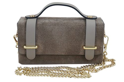 Zamszowa torebka Barberinis wizytowa - Beżowa na Arena.pl