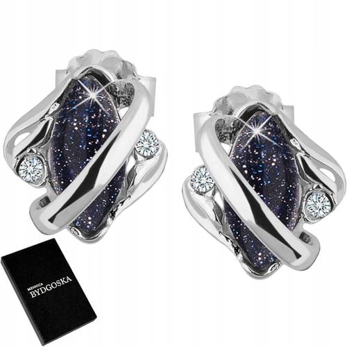 Kolczyki srebrne noc kairu rodowane sztyfty wkrętki srebro 925 dla kobiety na Arena.pl