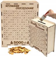 SKARBONKA WYKREŚLANA WYZWANIE prezent na urodziny ślub OSZCZĘDZANIE grawer