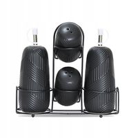 Zestaw do przypraw 5 elementów seria"GEOMETRY BLACK" ceramika MR-20003-04S