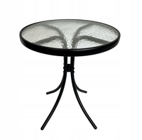 Stolik kawowy balkonowy Terni fi 60 cm okrągły taras szkło hartowane