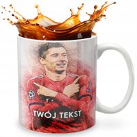 KUBEK 330ml GRAFIKA PREZENT ŚWIĘTA WZÓR - PIŁKA LEWANDOWSKI + IMIĘ