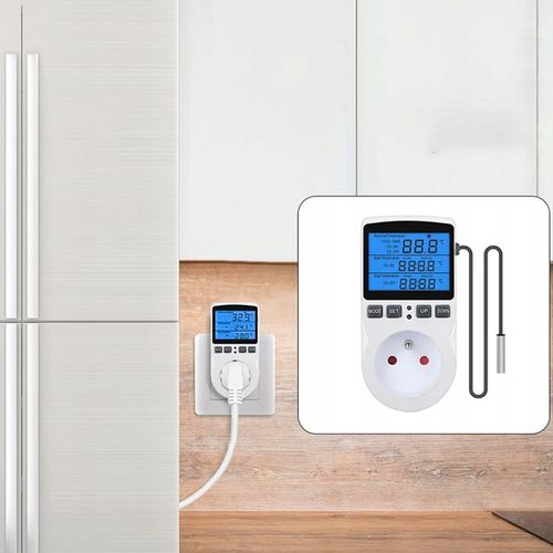 TERMOSTAT ELEKTRONICZNY CYFROWY REGULATOR TEMPERATURY 16A 250V GNIAZDO na Arena.pl