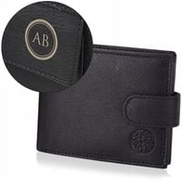 BETLEWSKI Portfel męski skórzany Twoje inicjały grawer na prezent dla męża