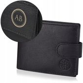 BETLEWSKI Portfel męski skórzany Twoje inicjały grawer na prezent dla