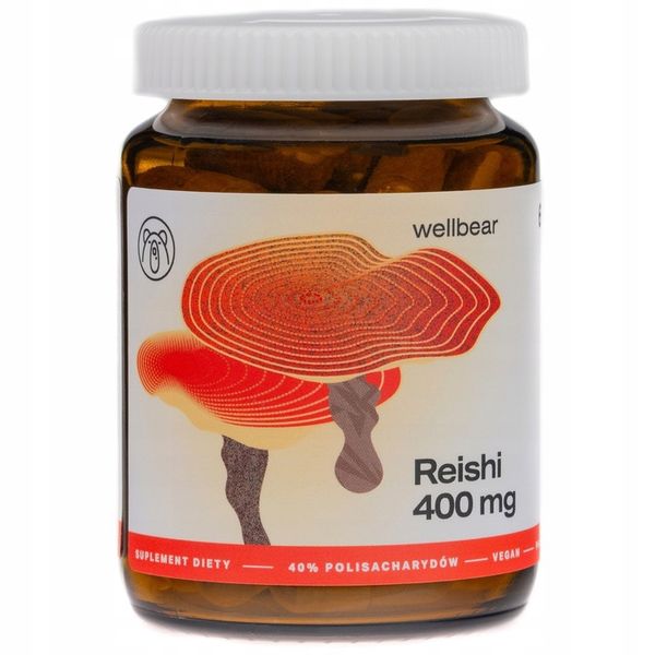 Grzyb Reishi Lakownica żółtawa 400 mg Odporność Krążenie Relaks Adaptogen zdjęcie 1