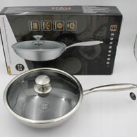 PATELNIA WOK Z POKRYWKĄ 28cm PLASTER MIODU STAL NIERDZEWNA GAZ INDUKCJA