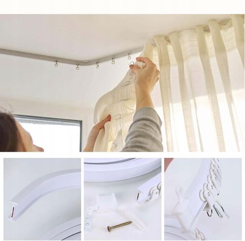 ELASTYCZNA SZYNA DO ZASŁON SUFITOWYCH ZAKRZYWIONY DRĄŻEK DO ZASŁON KARNISZ na Arena.pl