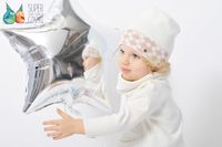 BROEL Brita czapka dla dziewczynki beanie ecru KNIT 45-47