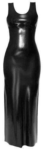 latex sukienka maxi czarna xl - taliowany model z naturalnego lateksu na Arena.pl