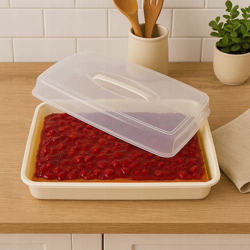 POJEMNIK NA CIASTO DUŻY BOX Z POKRYWĄ NA ŻYWNOŚĆ UCHWYT TRANSPORTER na Arena.pl