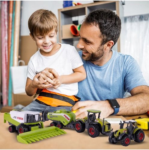 ZESTAW TRAKTOR CIĄGNIK KOMBAJN MASZYNY POJAZDY ROLNICZE ZWIERZĘTA PREZENT na Arena.pl