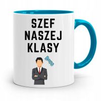 Kubek Błękitny Rezent Dzień Nauczyciela Szef Boss Z Nadrukiem Ze Zdjęciem