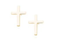 Delikatne pozłacane srebrne kolczyki celebrytki krzyżyk krzyż srebro 925 R0219E_G