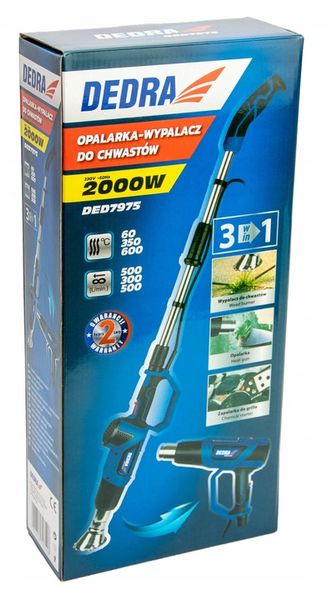 DEDRA OPALARKA PALNIK WYPALARKA DO CHWASTÓW 2000W 3W1 CHWASTOWNIK 3w1 zdjęcie 4