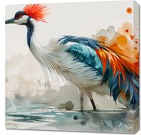 Obraz 70x70cm Żuraw w Akwareli