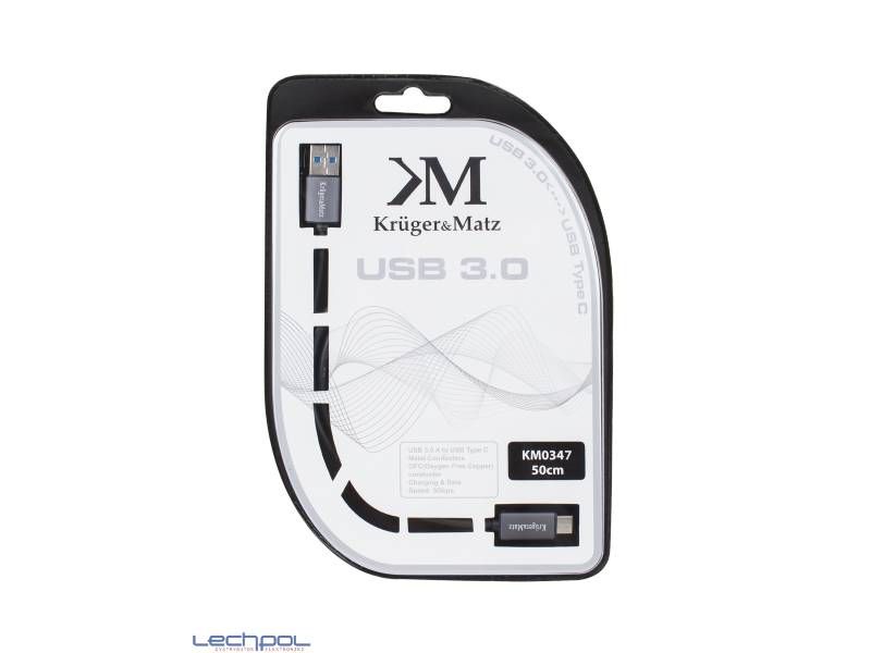 KM0347 Kabel USB wtyk 3.0V - wtyk typu C 5G 0.5m zdjęcie 2