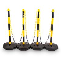 19056 Słupki odgradzające z Łańcuchem 3x1,5m 4szt Plastikowe BITUXX