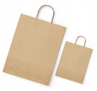 torby kraft papier. 50x18x39 rolowany uchwyt x 100