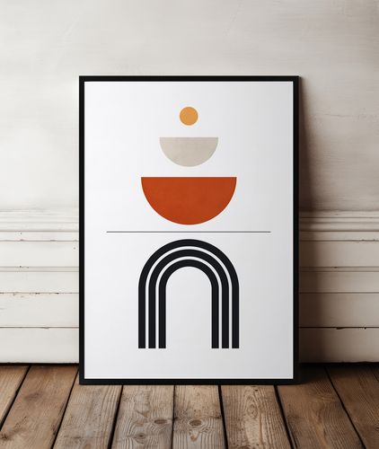 Plakat geometria boho styl 50x70 cm w czarnej ramie na Arena.pl