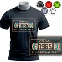 KOSZULKA T-SHIRT MĘSKI - Classic 1965 Kaseta NA 60 URODZINY - M