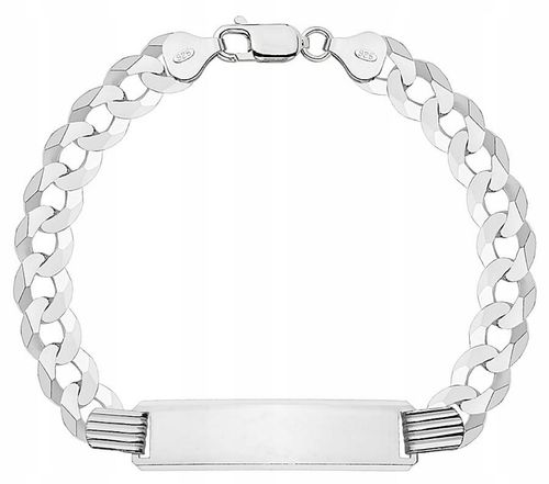 Bransoleta Srebrna Męska Pancerka Pełna z Blaszką pr 925 Grawer Gratis na Arena.pl