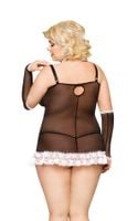 kostium charlotte tiulowy koronkowy plus size czarny xl softline