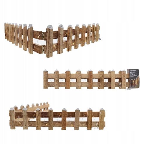 Ozdobny płotek z oświetleniem DEKORACJA 90 x 10 cm Podświetlany na Arena.pl