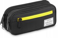 Piórnik dwukomorowy szkolny młodzieżowy czarny pojemny saszetka ZAGATTO