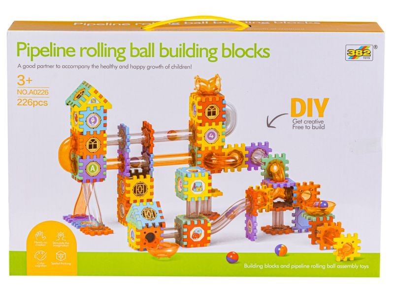 Klocki Konstrukcyjne, Tor Kulkowy Dla Kulek 226 Elementów Kulodrom zdjęcie 2